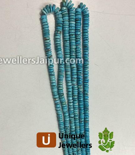 Sleeping Beauty Turquoise Smooth Tyre Beads